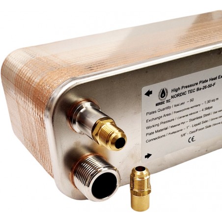 Nypel do wymiennika ciepła freon-woda w rozmiarze 5/8" na 3/8" SAE PL6