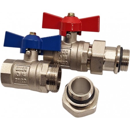 Zawory odcinające ze śrubunkami 3/4" Nordic Tec PL8