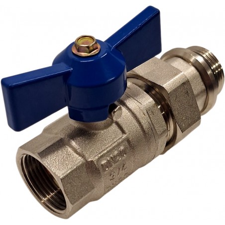 Zawór motylkowy ze śrubunkiem 3/4" niebieski Nordic Tec PL9