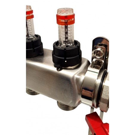 Przepływomierz rozdzielacza podłogówki 8 obwodów INOX Nordic Tec PL0