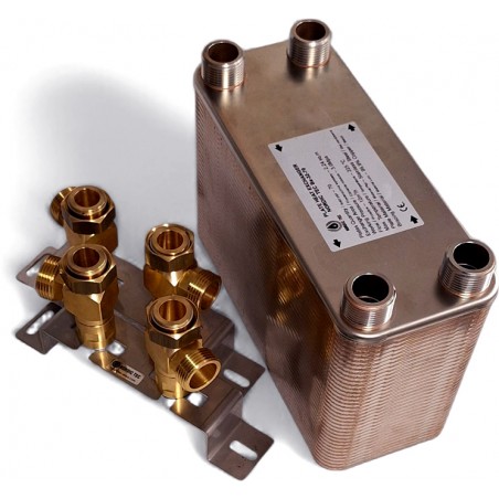 wymiennik ciepła do pompy ciepła i zestaw montażowy 1 cal Nordic Tec Ba-32-70 PL4