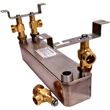 wymiennik płytowy do pompy ciepła 8 kw Nordic Tec Ba-60-40 z uchwytami i śrubunkami PL3