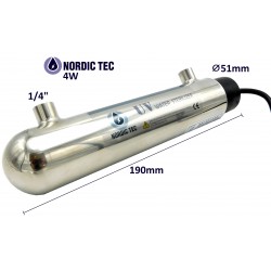 Sterylizator wody UV NORDIC TEC / PHILIPS UV4W-PH o mocy 4W