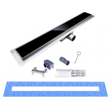 Odpływ liniowy CZARNE SZKŁO 60-100cm