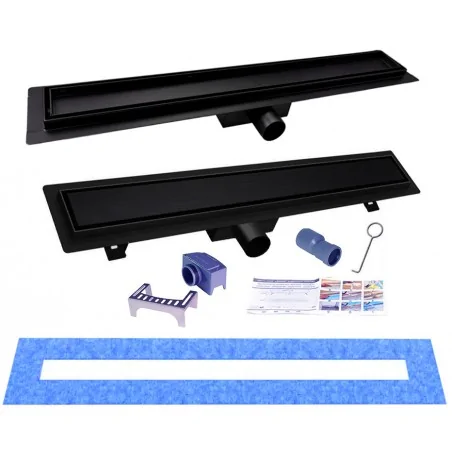Odpływ liniowy CZARNY FULL-BLACK Pod Płytkę 70