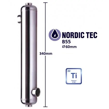 Tytanowy wymiennik ciepła do basenu NORDIC TEC B55 Ti - 16 kW