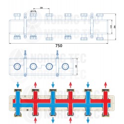 Sprzęgło-Rozdzielacz grup pompowych Nordic Tec 3-6 2