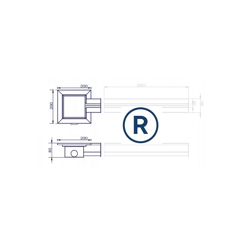 rysunek techniczny kratki do odpływu wody L rysunek techniczny kratki do odpływu wody L