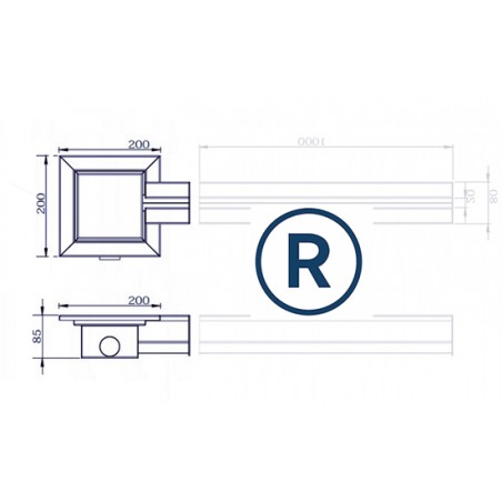 rysunek techniczny kratki do odpływu wody L rysunek techniczny kratki do odpływu wody L