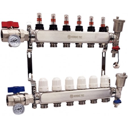 Rozdzielacz stalowy 6 obwodów Nordic TEc INOX PL6