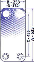 Ba-115 Plattenwärmetauscher – Einzelplattenzeichnung