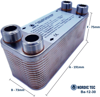 Scambiatore di calore brasato da 65 kW