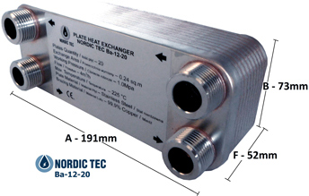 Scambiatore di calore 3/4 1/2"