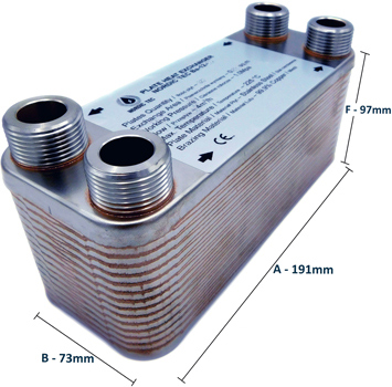 Scambiatore di calore brasato da 85 kW acciaio