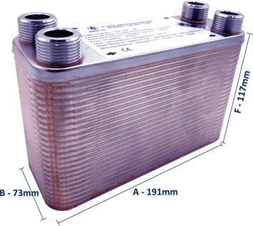 Scambiatore di calore brasato da 100 kW acciaio