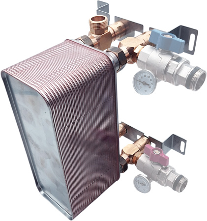 Värmeväxlare med monteringssats och ventiler Nordic Tec Ba-32-50 SE8