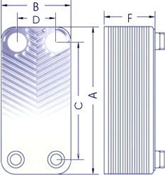 Schemat - rysunek techniczny wymienników ciepłaBa-60-20