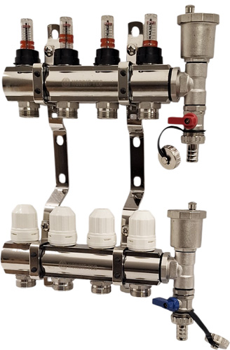 rozdzielacz hydrauliczny 4 sekcyjny grzewczy Nordic Tec RS-CO-4 PL3